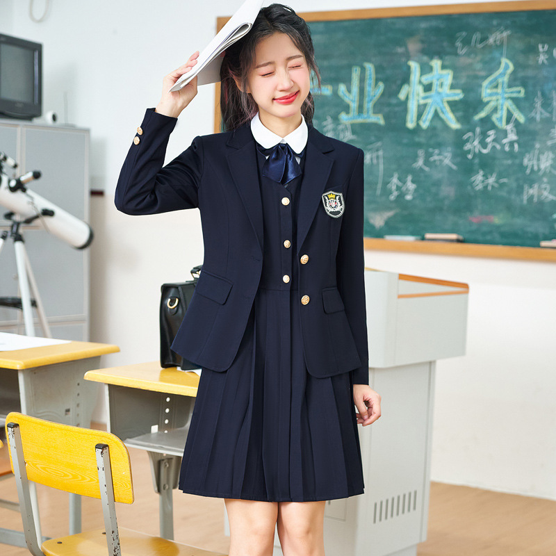 College style suit suit women 2024 autumn and winter new small campus jk uniform suit coat professional skirt