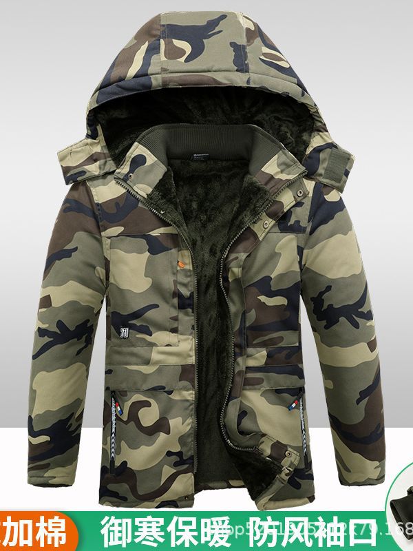 Chaqueta de invierno para hombre, acolchada de algodón, con forro polar, gruesa, impermeable, con capucha desmontable, de longitud media, abrigo de algodón resistente al frío y cálido para trabajo.