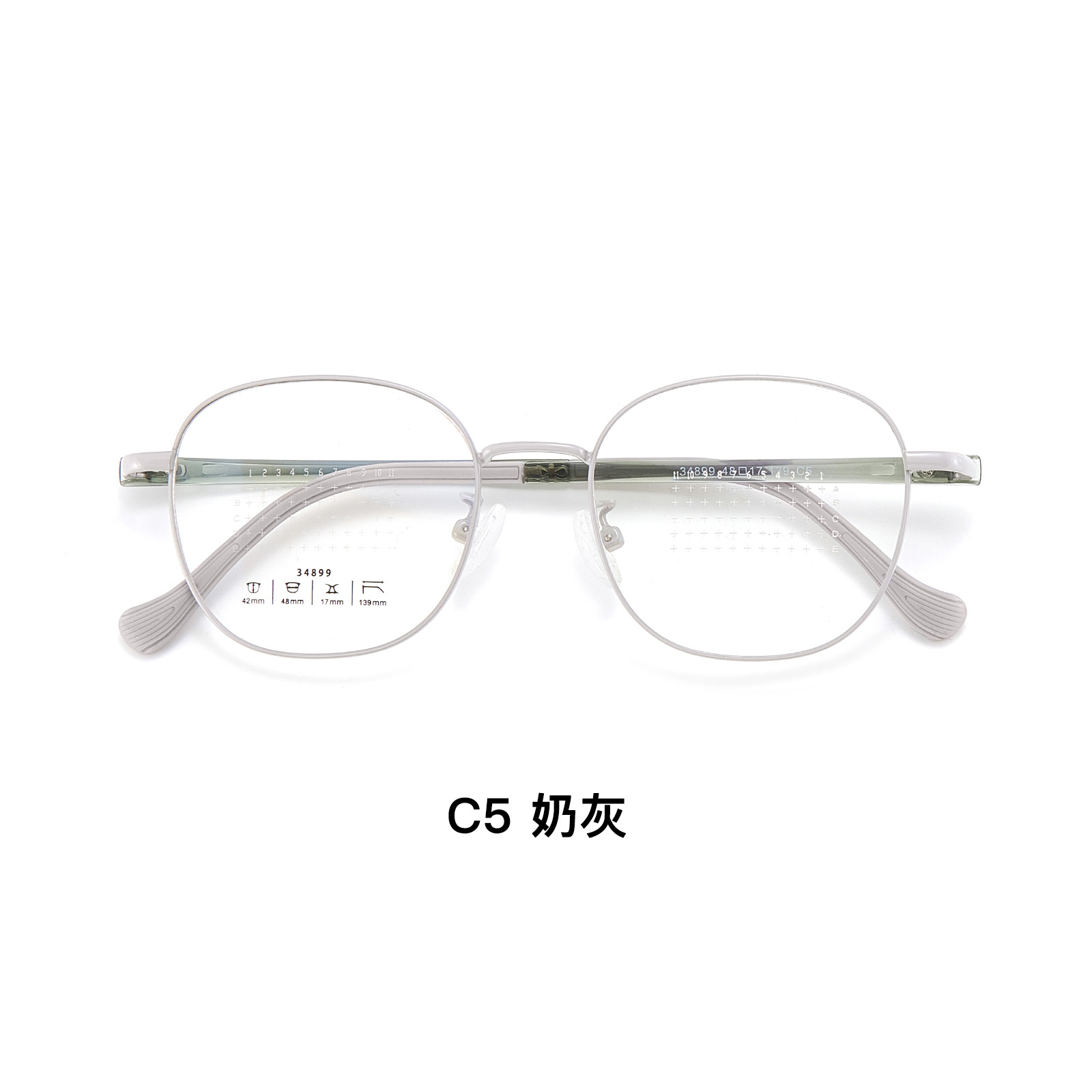 Niños y estudiantes miopía retro marco de gafas metálicas bisagra firme abierto y cerrado estable sin sujetar la cara marco de gafas mayorista