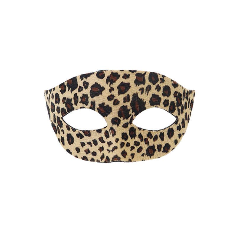 Amazon venta caliente leopardo cabello bandas mitad cara máscara set leopardo cabello bandas corbata maquillaje decoración de fiesta