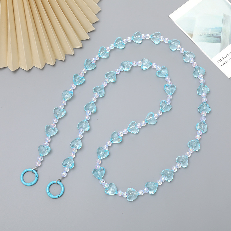 Nuevo acrílico cuentas teléfono móvil cadena perla crossbody Correa cadena teléfono móvil caso colgante regalo para las mujeres