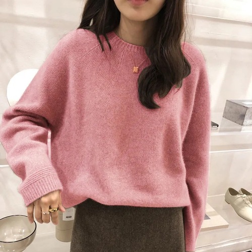 Women's Knitted Base Sweater for Spring and Autumn: Cozy, Stylish, Versatile, Loose-Fit, Casual Crew-Neck Pullover Perfect for Outfits
