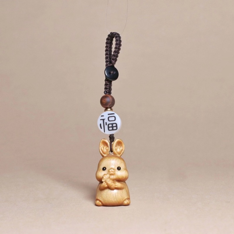 崖柏木彫りの創造的な可愛い十二支キーホルダー、携帯電話の飾り、男女兼用、文玩工芸品|undefined