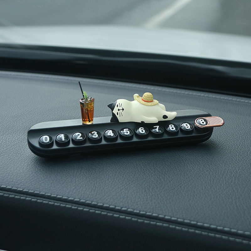 Tarjeta de estacionamiento temporal del automóvil, placa de matrícula, automóvil, teléfono móvil, niña creativa del automóvil, decoración del automóvil