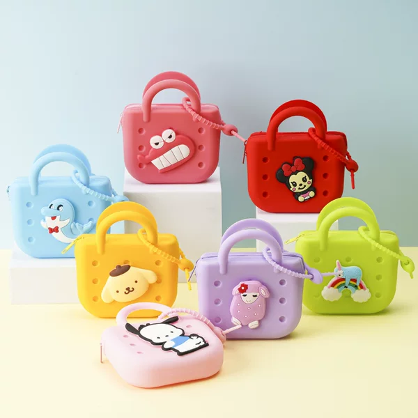 Cross-Border Silicone Hole Bag Beach Walking Tote Bag DIY Can Dress up Kidsren's Cartoon Silicone Handbag