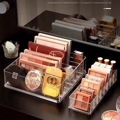 眼影盘收纳盒桌面口红粉饼架亚克力分隔整理盒化妆品整理置物收纳