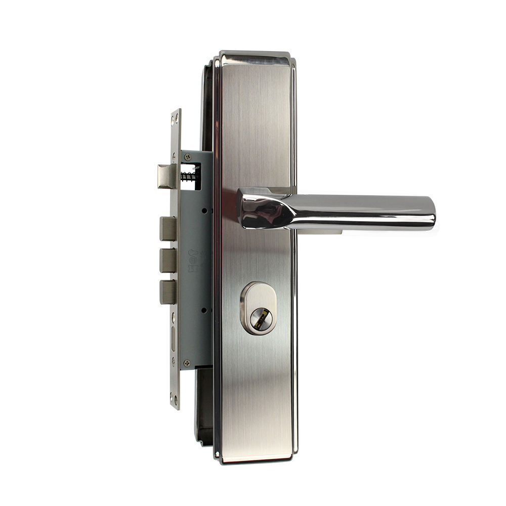 Cerradura de puerta antirrobo de acero inoxidable cerradura de mano de dibujo de doble velocidad de doble movimiento perilla de puerta antirrobo cerradura de panel de puerta