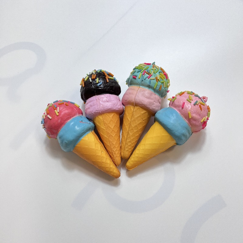 Slow rebound double-layer PU simulation ice cream torch food play shape decompression toy novelty children's game pinch music