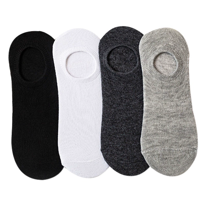 Весенние, осенне-летние черно-белые однотонные мужские носки с невидимым мелким ртом оптом, дышащие низкие короткие носки-лодочки, поставка в стойло