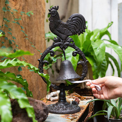 歐式復古懷舊鑄鐵公雞門鈴手搖鈴鐺創意鐵藝風鈴家居客廳裝飾擺件