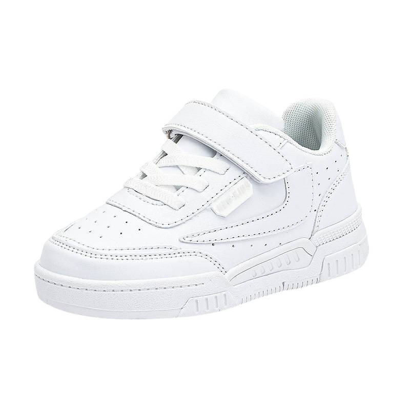 2025 zapatos blancos pequeños zapatos de niños zapatos deportivos casuales nuevos niños niños zapatos de suela suave de cuero