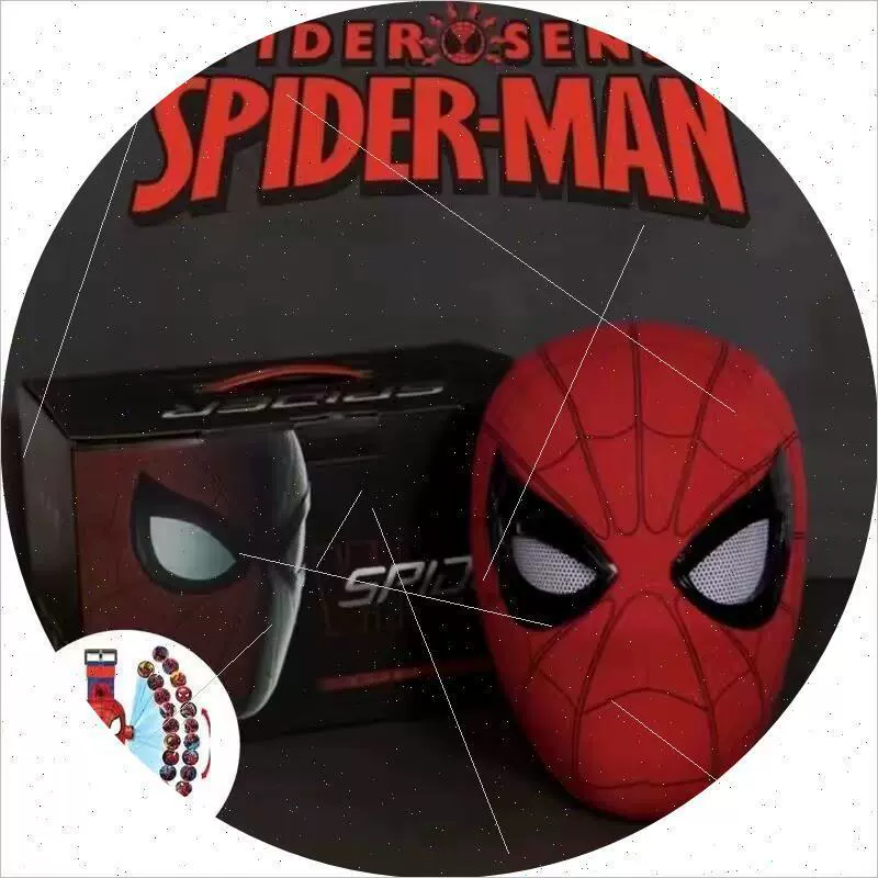 Маска-капюшон с глазами, забавный шлем Человека-паука, подарок для взрослых и детей, 6 режимов свечения, для ношения на голове.