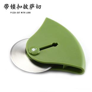 Stainless steel pizza cutter with lock retractable pizza cutter easy storage roller cake cutter single wheel cutter
