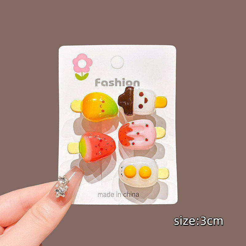 3# pink strawberry hair clip - 3cm