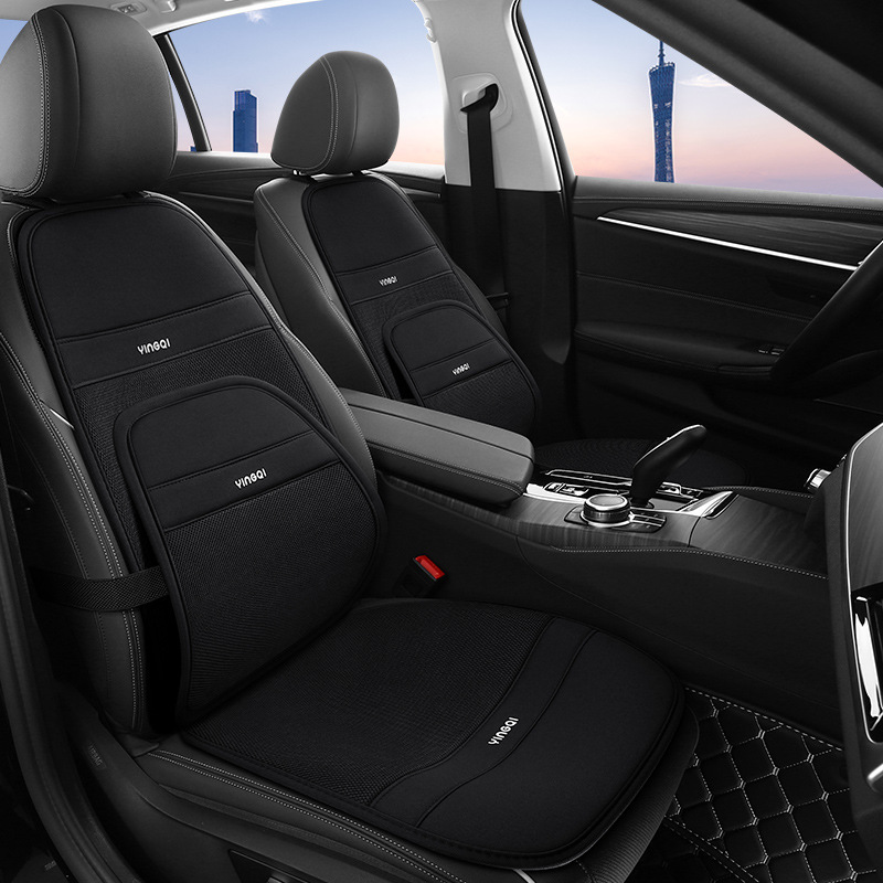新款汽车坐垫四季通用亚麻全包座椅垫时尚货车座垫七件套装批发