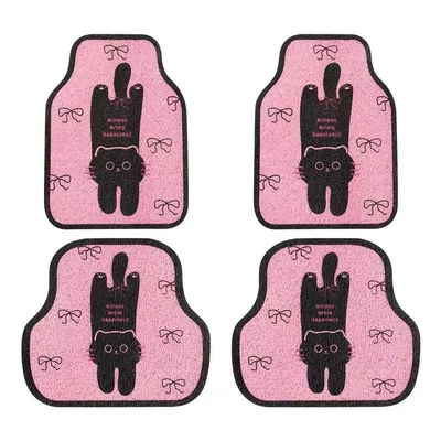 full set of all-car four-season, Avtomobil döşəmə paspasları - lace-black-cat-5060cm-one-piece-in-the-front-row