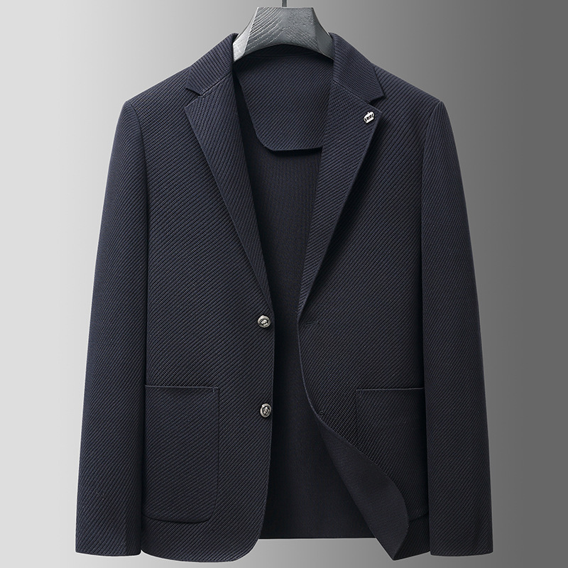 2026 new men's spring and autumn knitted wool suit, business casual, mid-aged and young, luxury high-end outerwear
