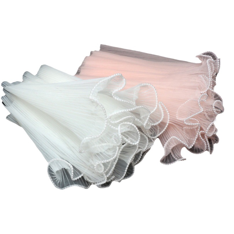 Hilo de aerosol de perlas de estilo coreano plisado hilo de perlas DIY bolsa de hilo de flores forro de hilo de malla de flores materiales de embalaje al por mayor