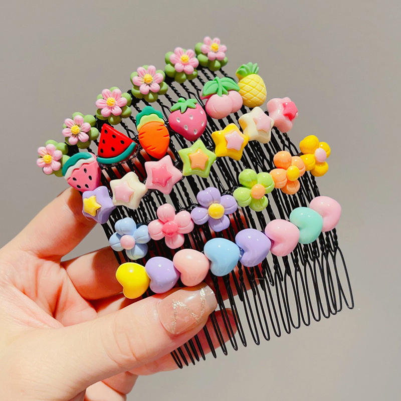 Summer Children's Frizzy Hair Styling Gadget Hair Clips for Girls, Children's Frizzy Hair Comb, Baby Eyebrow Comb, Little Girl Insert Comb Hair Accessory