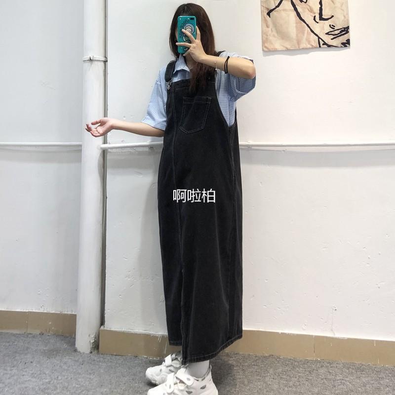 牛仔背带长裙女春秋新款宽松显瘦小个子夏款设计感小众吊带连衣裙|undefined