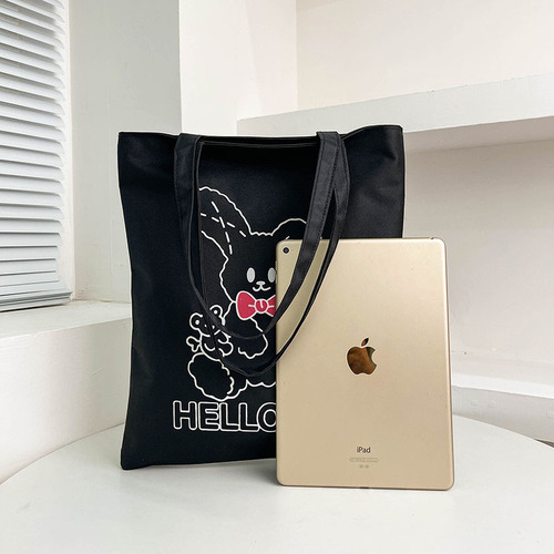  New Canvas Large Capacity Handbag Women's Bag Fresh Tote Bag Cartoon Cute Student Tutorial Shoulder Bag