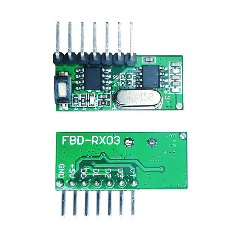 315/433MHZ 无线RF遥控器接收模块5伏超外差蓝牙解码器解码板方案