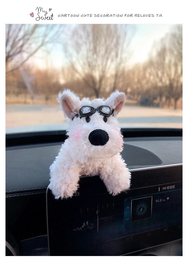 2025 New West Highland Puppy Car Temporary Parking Moving Car Mobile Phone Number Plate Car Decoration Ornaments