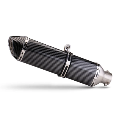 Motorcycle exhaust pipe: Fire Rs100 Qiaoge Jinzhan 6 - 470-inclined-tail-small-hexagonal-full-imitation-carbon-fiber