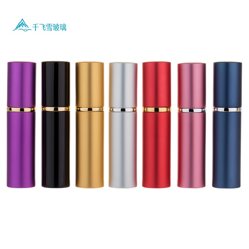 10ml平头香水喷雾瓶电化铝外壳香水小样分装便携式化妆 品玻璃瓶