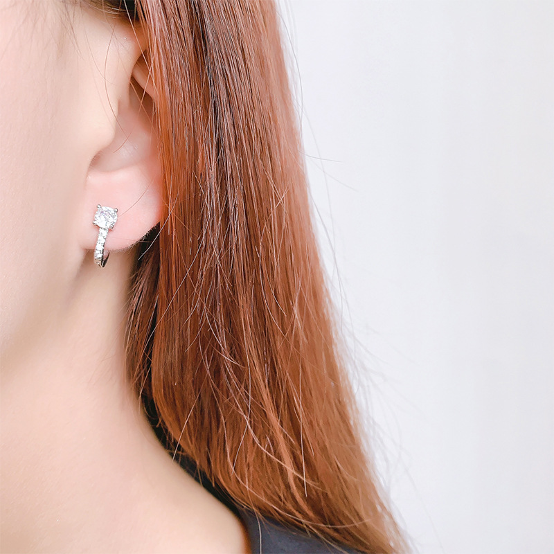 classic copper geometric fashionable universal earrings with zircon