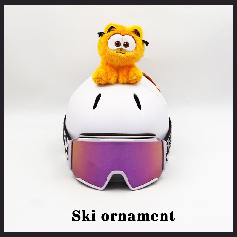 Cartoon Creative Cute Sitting Garfield Helmet Doll Accessories Half Helmet Ski Helmet Equipment Removable Universal