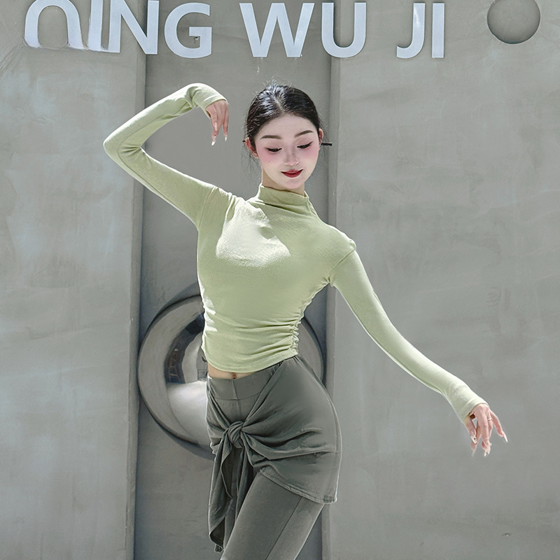 Modern Dance Tops Short-Sleeved Winter Yoga Body Professional Chinese Classical Dance Clothing 2025 New Dance Practice Clothes