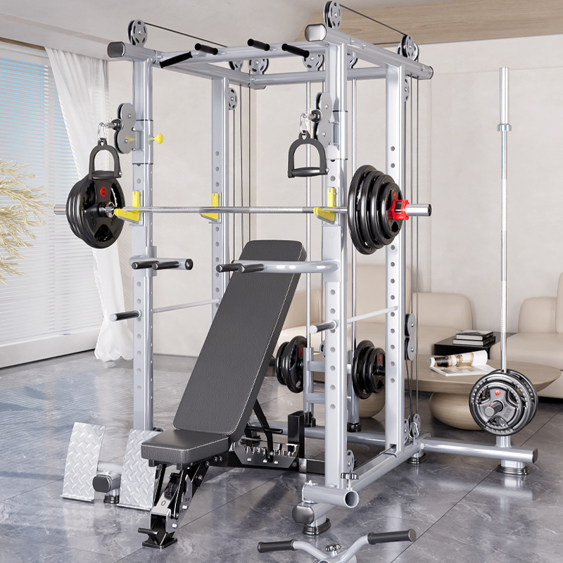 Profesional multi-funcional casa Squat marco pórtico fitness Barbell traje de pesas Banco prensa completa Squat máquina