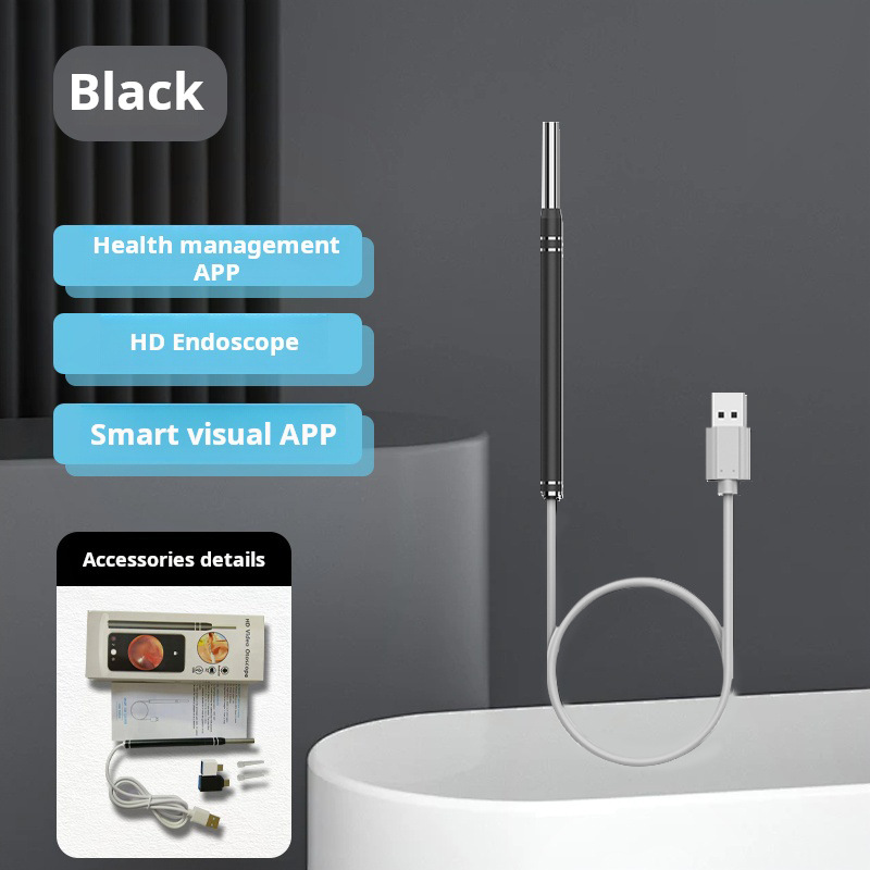 Venta directa de fábrica de limpiador de oídos visual inteligente de alta definición, endoscopio visual para oídos, boca y nariz.