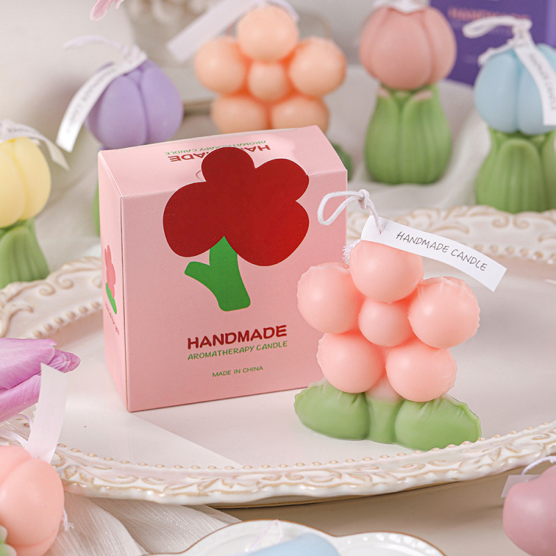 Nuevo estilo coreano de expansión vela hecha a mano flor de sol modelado creativo regalo de cumpleaños vela flor fragrante