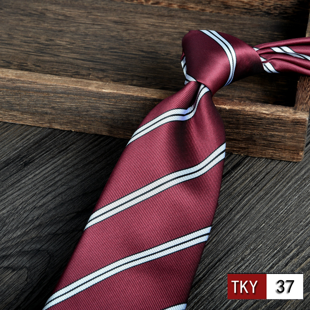 Corbata hombre vestido de negocios profesionales vino rojo novio casamiento Jacquard 8cm mano nueva tendencia spot