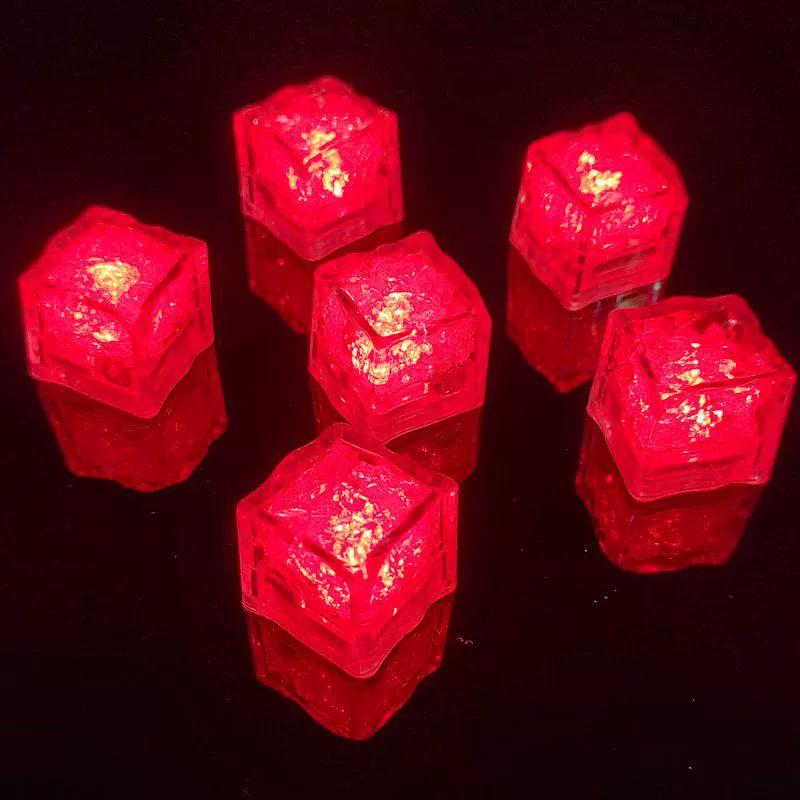 Индукционные мигающие LED-лед–кубики, многоцветные и одноцветные, 12 шт в коробке, для баров и вечеринок