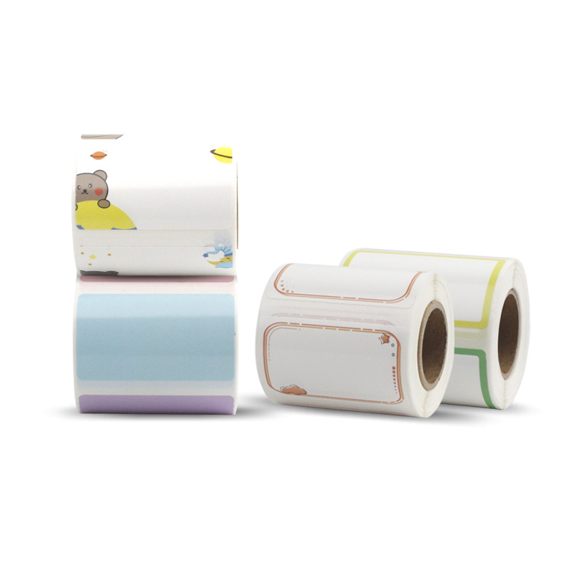 Papel de etiqueta autoadhesivo de color Papel de etiqueta térmica Pegatina de nombre Pegatina de clasificación impermeable y a prueba de aceite Suministros de oficina Cuentas manuales