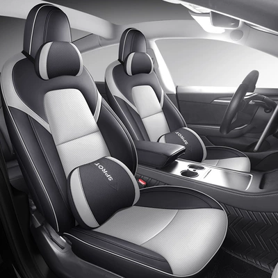 Modelə uyğun (Original) oturacaq örtükləri Leather Car Seat Cushion, Universal - black-and-gray-deluxe-edition-remarks-model-year-rear-half-package