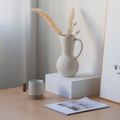 Modigliani Alien Creative Hydroponic Sandblasted Stoneware Ceramic Vase Flower Pot Flower Stand Floral Geometric Art Craft Decorative Accent