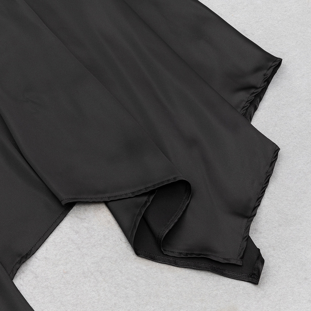 Autumn Winter V neck Stitching Tight Waist Irregular Asymmetric Hip-Wrapped Dress Long Sleeve Dress Evening Dress