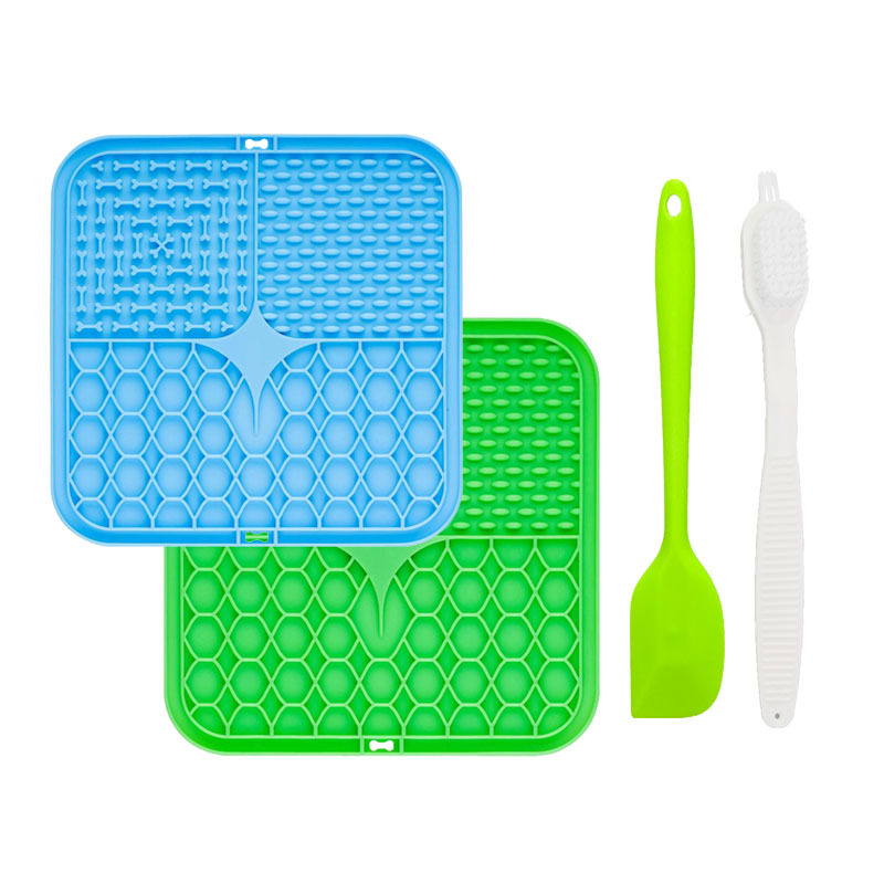 Ventas transfronterizas calientes de almohadillas de lamida de mascotas, tazón de comida lenta, almohadillas de lamida de Fengrong con ventosa, almohadillas de grado alimenticio anti-derramamiento