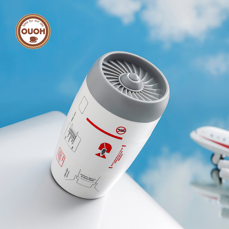 Aircraft engine non-pour cup anti-dumping coffee cup water cup creative stainless steel cup student gift cup