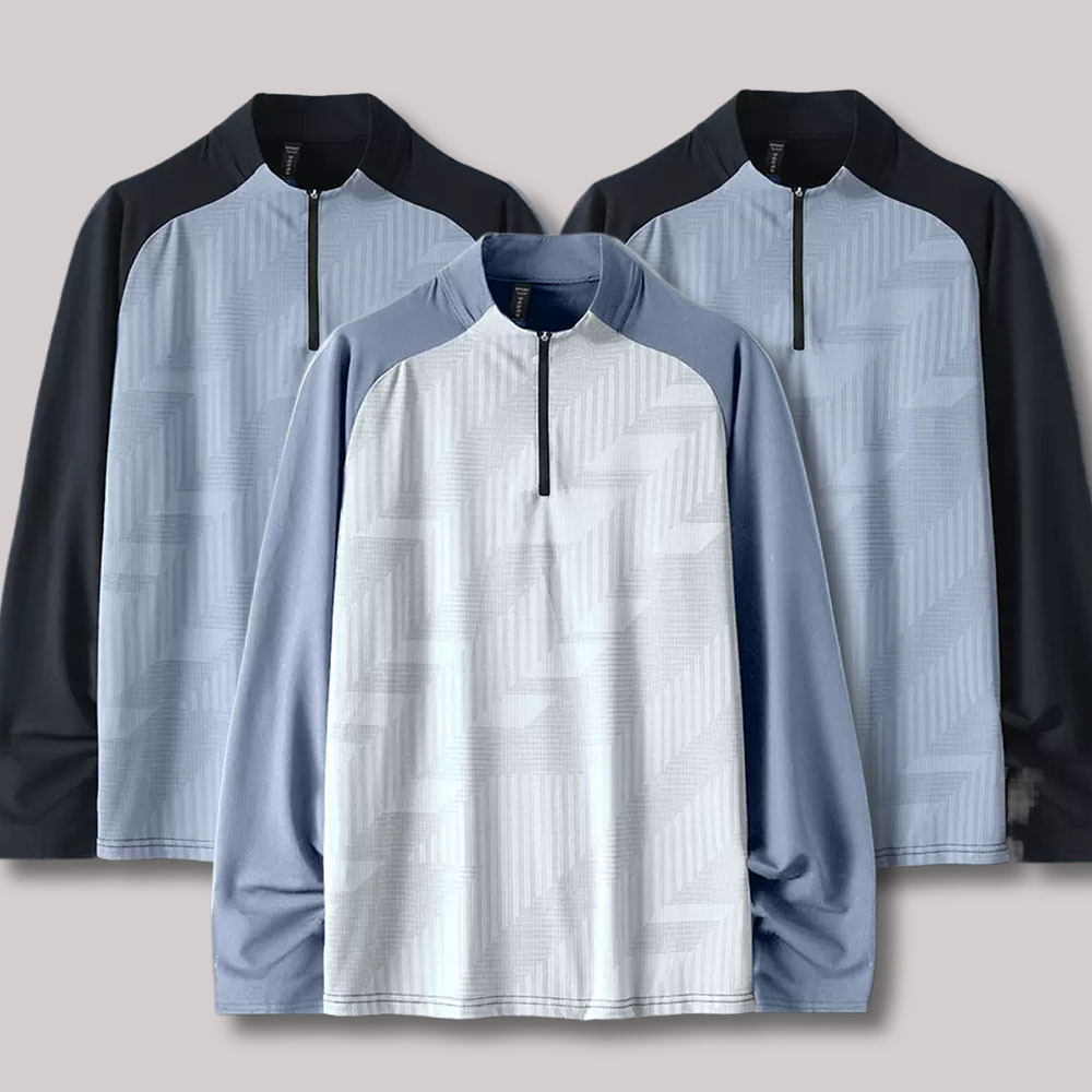 Track and Field Training Clothing Long-Sleeved Sports Student Quick-Drying Sports Running Competition Clothing Cycling Half-Zip Long-Sleeved T-Shirt Fitness