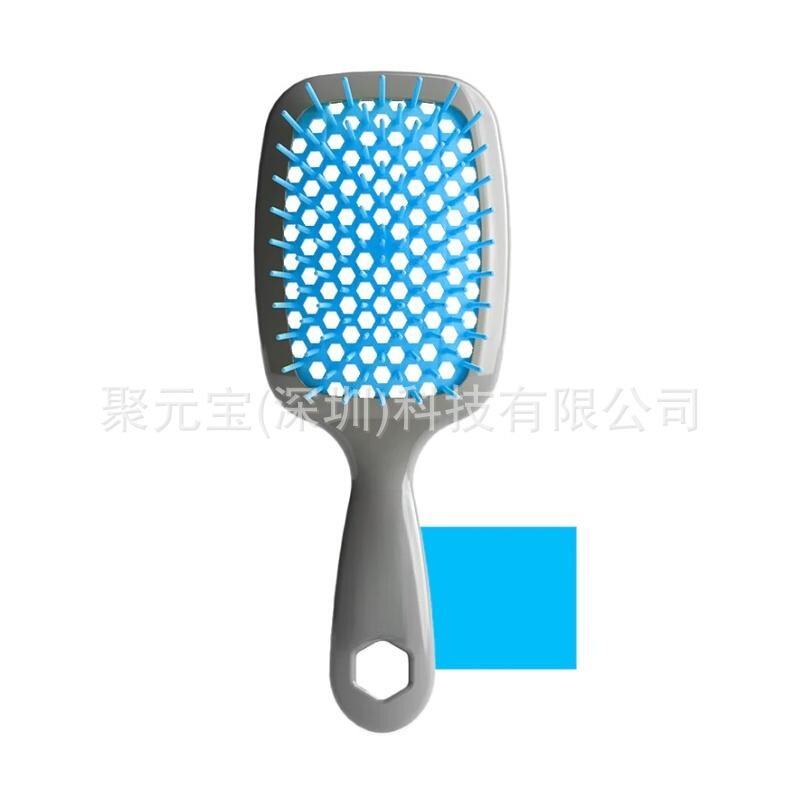 オリジナル UN 多機能マッサージ中空ハニカムグリッドコームヘアスムージングウェットとドライ両用ヘアブローヘアスタイリングコーム|undefined