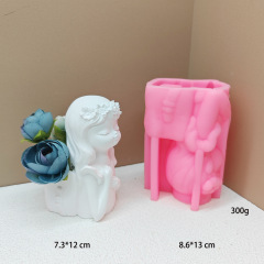 リュックサックの女の子の短い口の花瓶の生け花のシリカゲルのセメントの鋳型、DIYの手作りの灰皿の筆筒の石膏の鋳型
