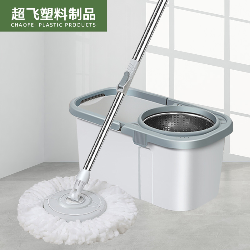 Rotating Mop with Bucket, Hands-Free Washing, Lazy Mop Set, Old-Fashioned Mop with Hand-Pressed Wheel, Gift Mop Bucket