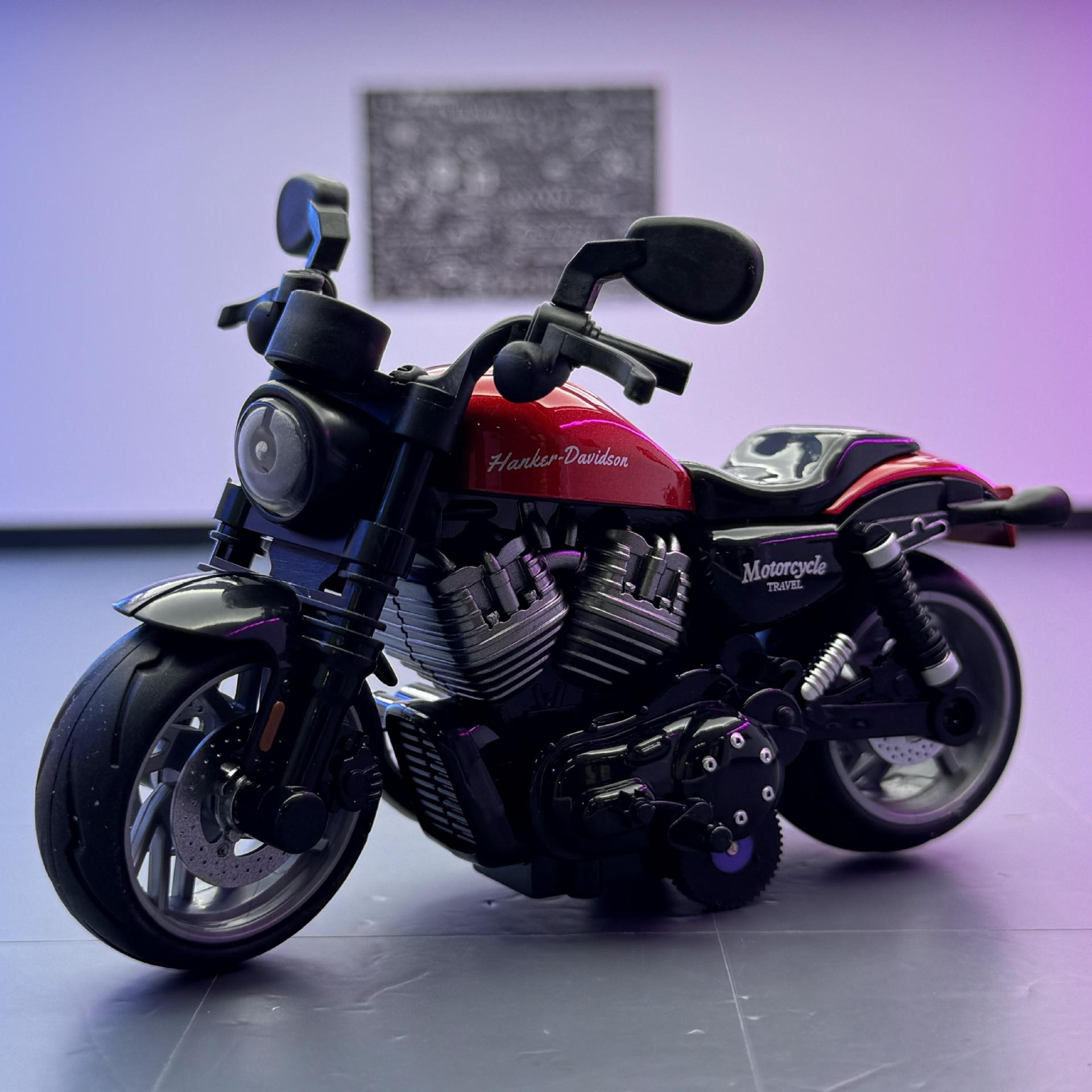 Modelo de coche de aleación Zhengxinyuan 1:14 Harley Ducati Latte motocicleta de juguete con modelo de fuerza de retorno al por mayor