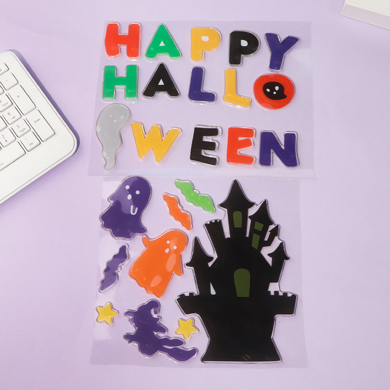 Halloween Series Letter Cartoon 3D Silicone Jelly Stickers Party…