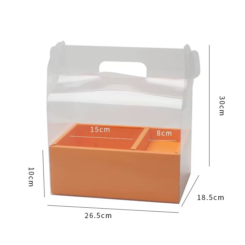 Yixing transparente PVC caja portátil de pastel de flores recubierto caja de regalo de frutas impermeables caja de embalaje de pastel